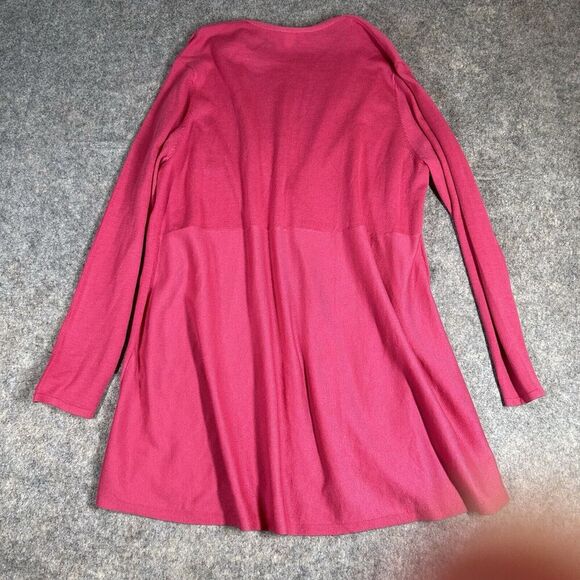 J Jill Sweater Cardigan Womens XL Long Duster Button Open Front Wool Blend Pink - Picture 8 of 9